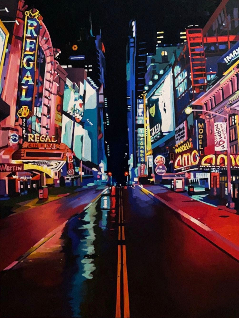 NYC Times Square Acrylic Painting