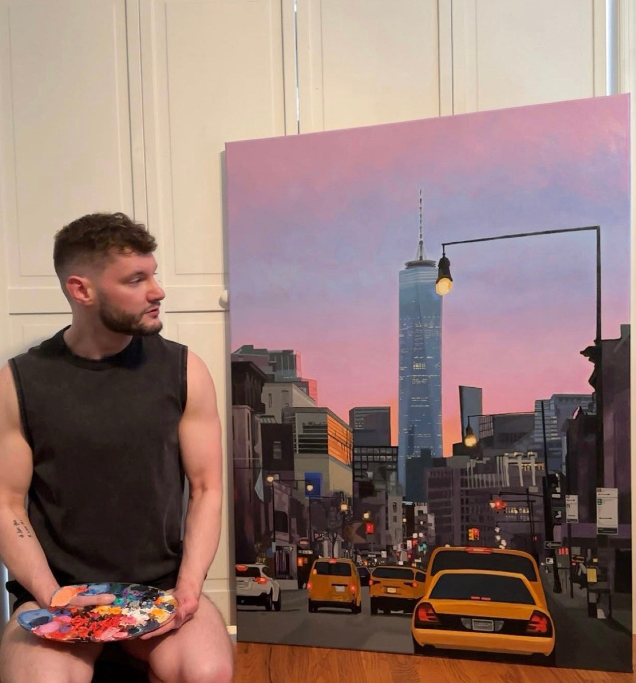 NYC Rush Hour Acrylic Painting