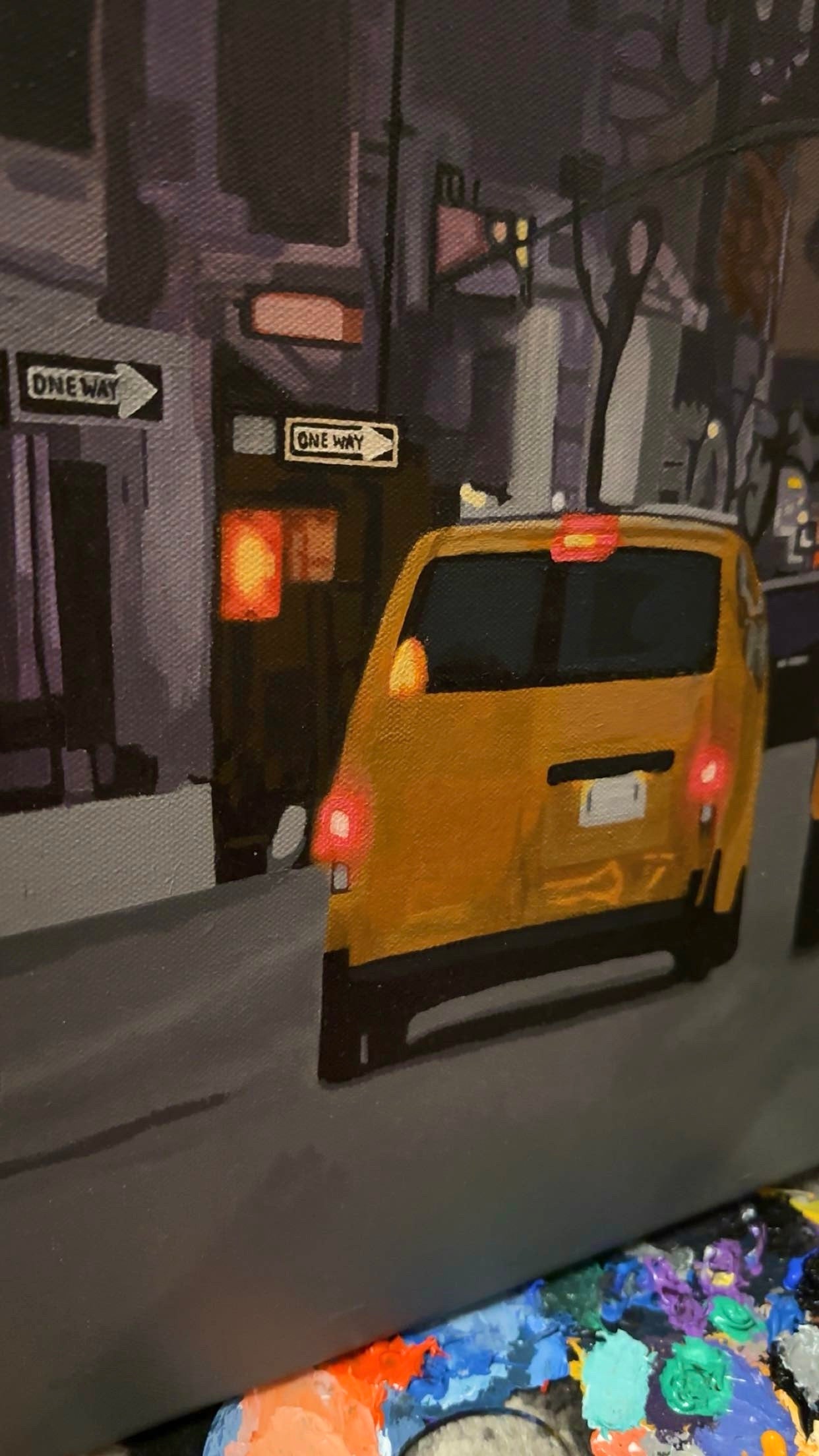 NYC Rush Hour Acrylic Painting