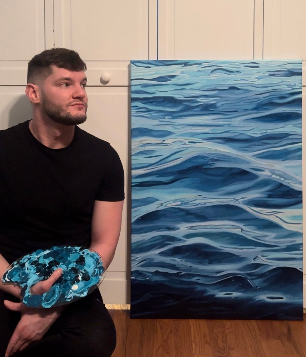 Ocean, Slide Away Acrylic Painting