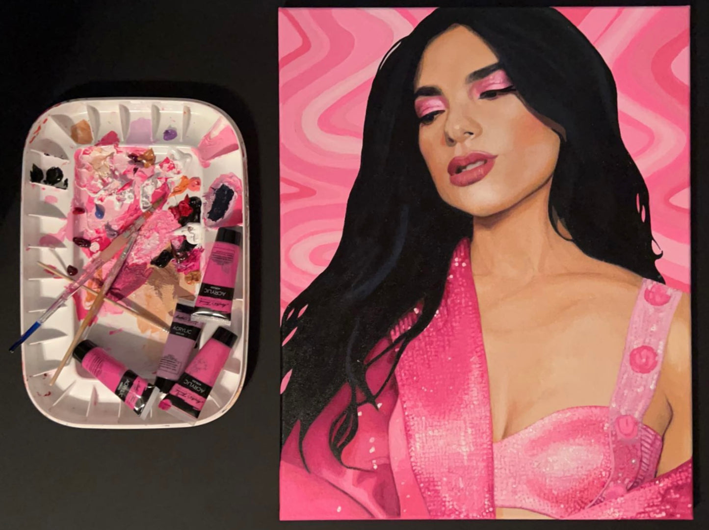 Music, Dua Lipa Acrylic Painting